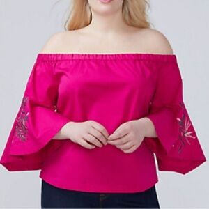 Lane Bryant Off-Shoulder bell sleeve Top